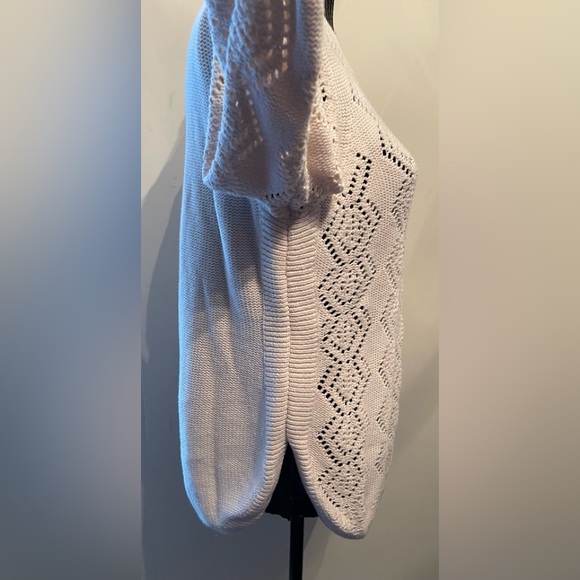 Alia Crochet Cream Sweater Size P Large - Picture 6 of 12